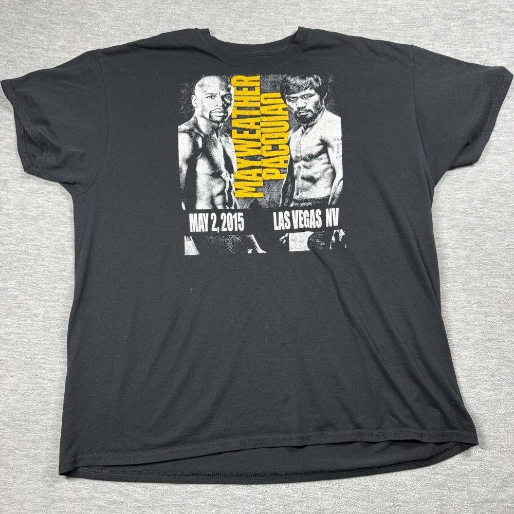Gildan Shirt Men XL Black Floyd Mayweather vs Manny Pacquiao 2015 Boxing Matc‎